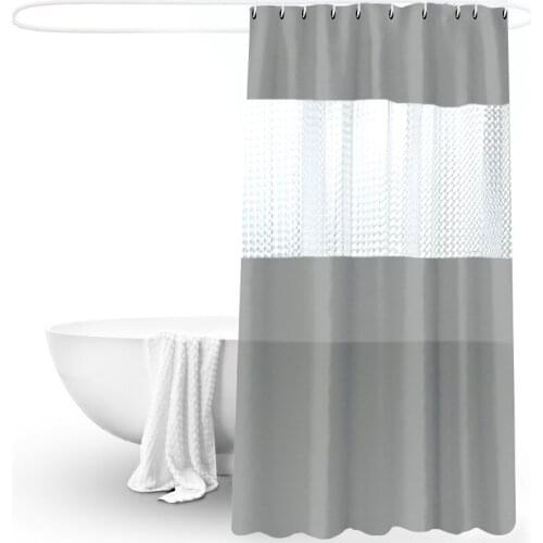 180X200cm Europe Thick PEVA Shower Curtain Stitching Translucent Waterproof and Mildew-proof Toilet Bathroom Partition Curtain