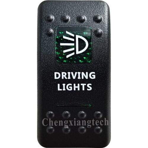 Green Printed Switch Cap -DRIVING LIGHTS- for 12V 20A 5Pin On Off SPST Led Light Bar Car Boat Rocker Switch, COVER Only