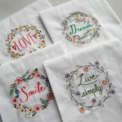 1Pcs Dining Table Mat Embroidered for Wedding Cotton Tea Towel Kitchen Towels Cloth Napkins Party Decorate