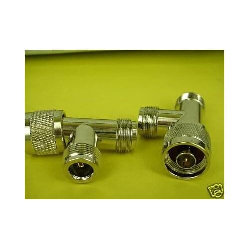 100 N Male to Dual Female T Radio Adapter Connector TAF