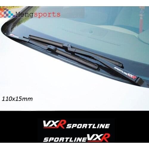 100pcs VXR MOTOSPROT Line Windscreen wiper White Sticker Car Emblem Badges 110mm