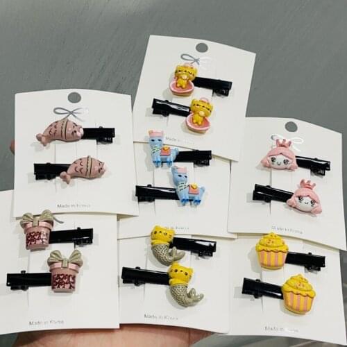 14Pcs/Set Girls Cute Cake Sheep Cat Hair Clips Kids Lovely Hairpins Headband Barrettes Children Fashion Hair Accessories Gift