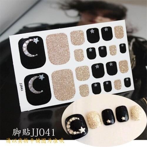 22 Tips/Flake Nail Art Sticker Strawberry Glitter Nail Cover Multicolor Nail Art Full Adhesive Sticker Tips Manicure