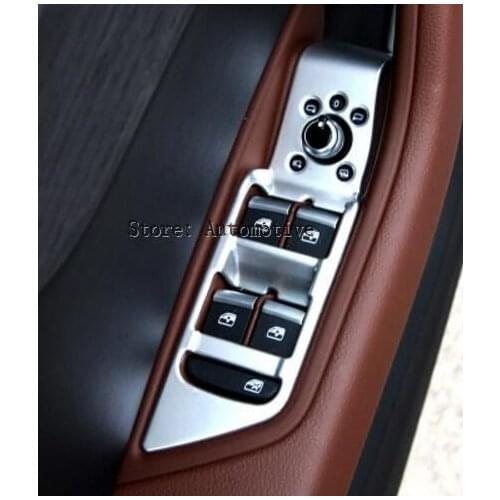 4pcs/set Car door handle holder window lift switch cover trim For Audi A4 B9 2016 2017 Sedan 4 door left hand drive car