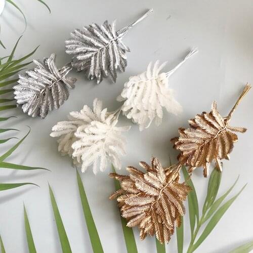 6 pcs eucalyptus plastic artificial leaves bunch for home christmas wedding decoration small faux foliage fake money leaf plant