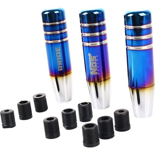 Blue Burnt Burned Customize Logo 13cm Aluminum Gear Shift Knob Shifter Lever Head for Universal Car