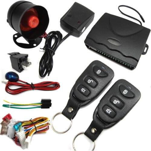 Car One Way Alarm System Universal Auto Keyless Entry System With Siren For 12V DC Vehicle With Central Door Lock System