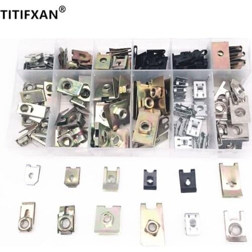 Car Chassis U Type Fender Guard Self - tapping Screw Alloy Steel Iron Base Fastener With Box For Renault All Aoto Clips