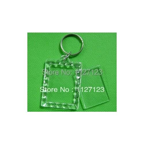 Free shipping!!!!100pcs 4*5.6cm Blank key Chain wholesale/rectangle inside diameter 2.9*4cm Photo frame key chain
