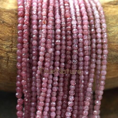 Free Shipping Fresh Strawberry Quartzs Beads Jewelry Faceted Round Strawberry Stones Beads In 3 mm BE6020