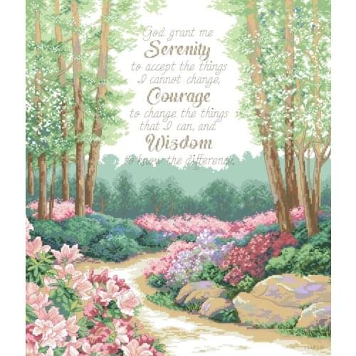 God grant me serenity cross stitch package 18ct 14ct 11ct cloth cotton silk thread embroidery DIY handmade needlework