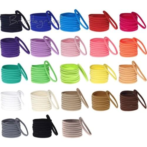 BRISTLEGRASS 3 PCS 2.5cm Candy Color Soft Spandex Nylon Headband Stretchy Head Band Elastic Kid Fashion Headwear Hair Accessorie