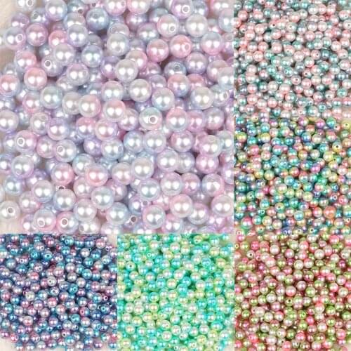 50-500pcs 4/6/8/10mm Multi Colors Acrylic ABS Imitation Pearl Beads Loose Beads For DIY Craft Scrapbook Decoration