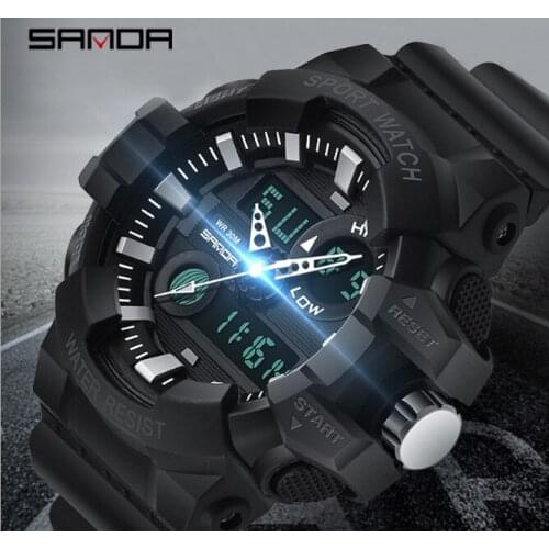 Sanda Electronic Watch Tactical Soldier Mens Multifunctional Sports Waterproof Nightlight Outdoor Student Watch