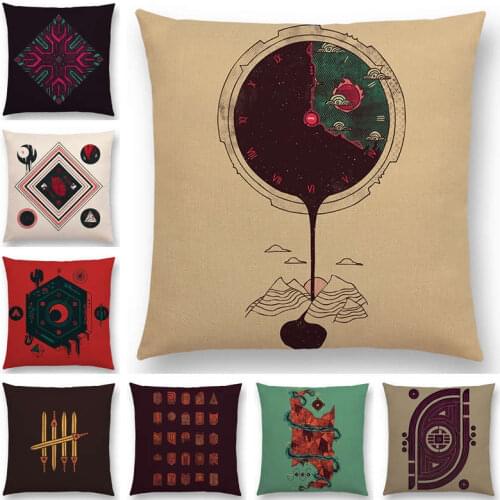 Sacrifice Witchcraft Uncharted Territory Cushion Cover Ancient Technology Mechanics Mysterious Pattern Sofa Throw Pillow Case