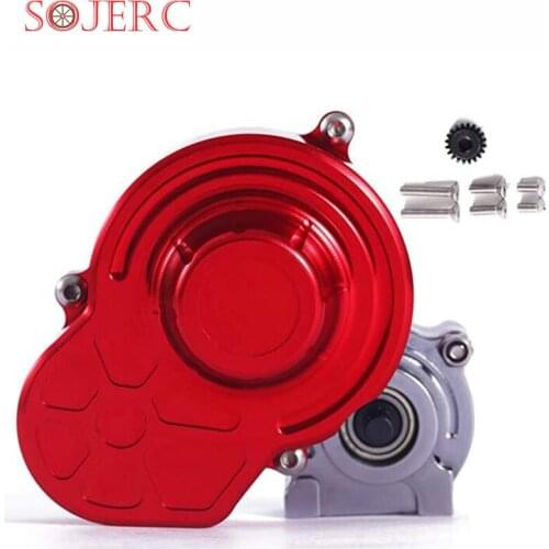 SOJERC 1/10 RC Car Transmission Case Gearbox with Gear Full Alloy Assembled for SCX10 SCX10 II 90046 90047 RC Crawler Car