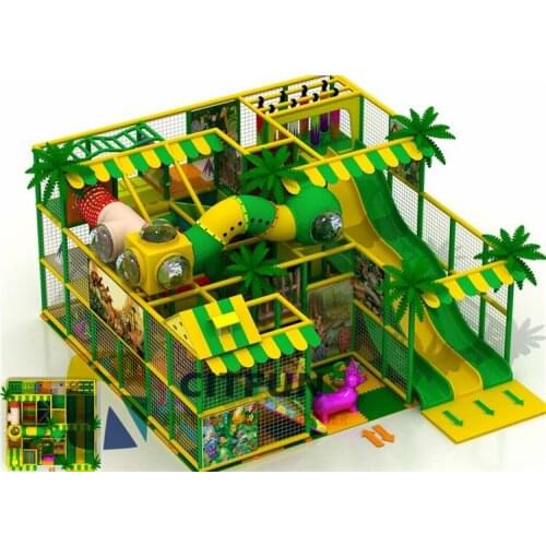 Children Soft Games Jungle Indoor Playground for sale with big slides IP-016B