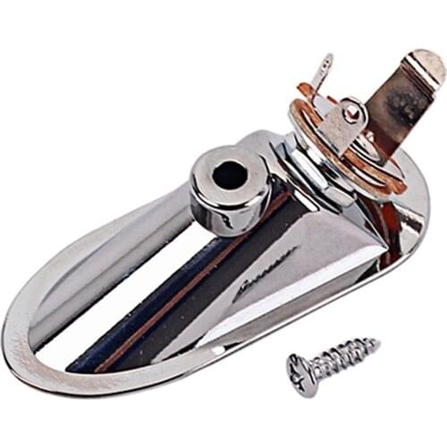 Double-hole Boat Shape Input Output Chrome Jack Plate Socket Tool for Strat Electric Guitars Guitar Parts