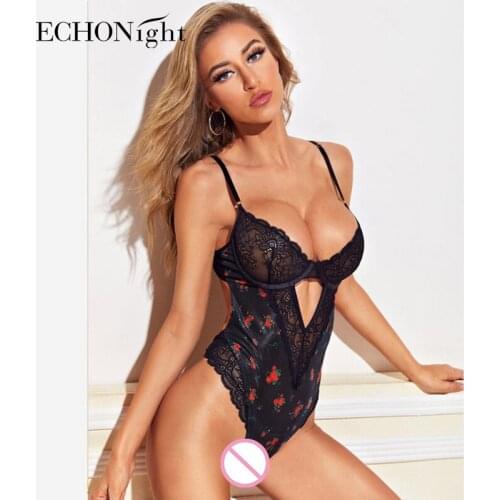 Echonight Bodysuit Women Lace Fitness Rompers Floral Print Backless Body Sexy Overalls For Women Sexy Body Suit Wholesale