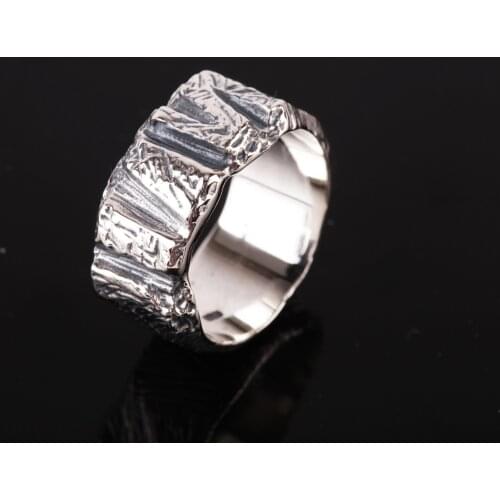 UM US JEWELRY 925 Sterling Silver Simple Men Ring