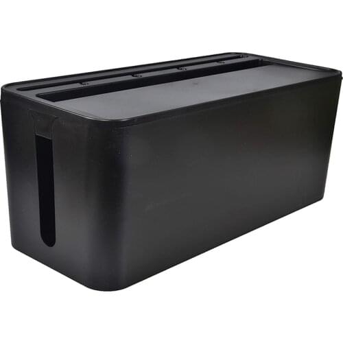 Cable Management Box for Desk Cable Management and Power Strip Box Solutions(Black)
