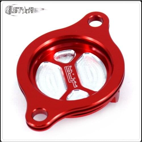 CNC Billet Red Aluminum Oil Filter Cover Cap For HONDA CRF450R 2002-2008 CRF450X 2005-2017 Motorcycle Dirt Bike Free Shipping