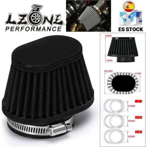 LZONE - Motorcycle Air Filter 60mm 55mm 51mm Universal for Motor Car Minibike Cold Air Intake High Flow Cone Filter JR-AIT32