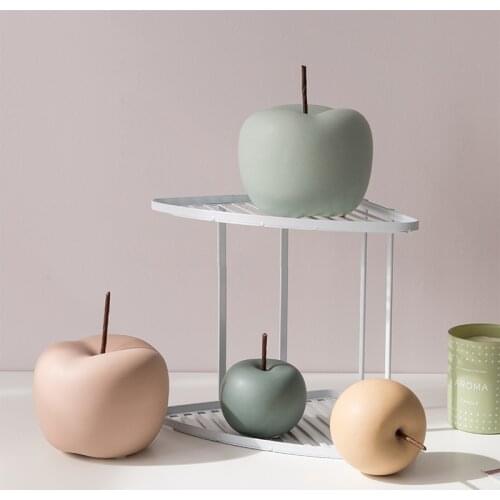 MEILING Ceramic Apple Statues Table Ornaments Handmade Multi-color Fruit Figurine Decoration Home Material Theme