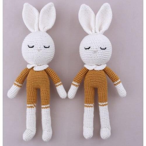 11in Stuffed Animal Miniature Rabbit Soft Knit Toy Room Decoration Emotion Appease for Baby Office Ornament Bag Decors
