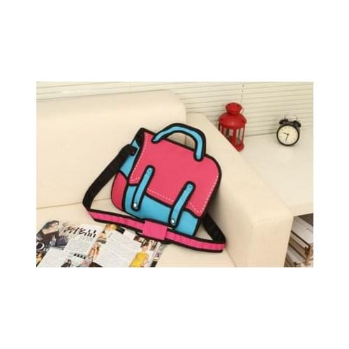 New Fashion 2D Bags Novelty Women Casual Tote 3D Drawing Cartoon Comic shoulder bag Lady Shoulder Bag Messenger 4 Colors Gifts