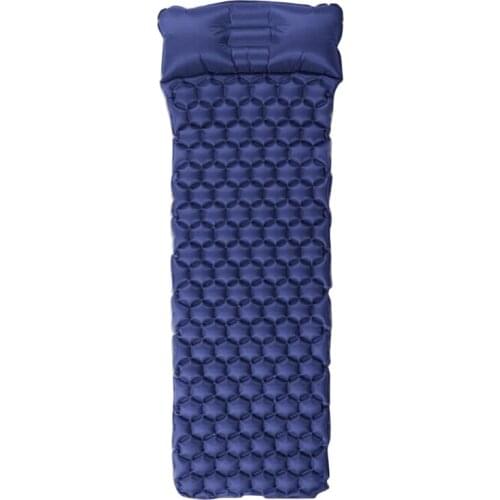 Inflatable Sleeping Mat Ultralight Camping Mattress Waterproof Sleeping Pad with Pillow for Backpacking Hiking Dark Blue