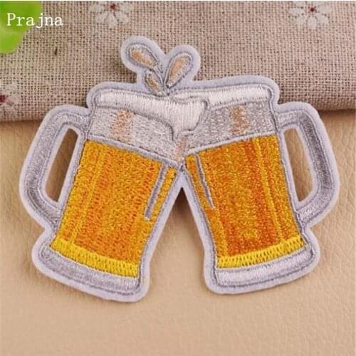 Prajna Beer Patch Badges Iron On Patches On Clothes Embroidered Patches For Clothing Stripes Stickers On Jacket Accessories DIY