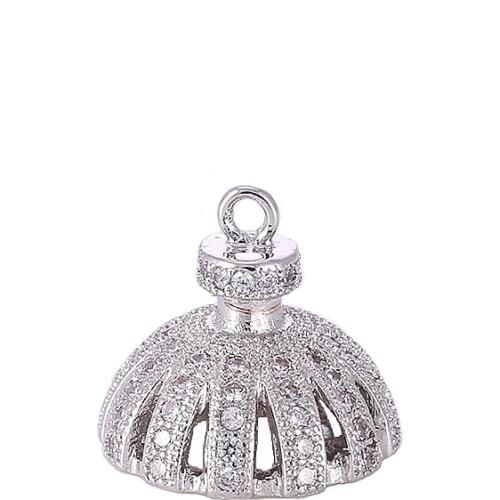 New Fashion Jewelry Shining Zircon Crown Floating Charms For Jewelry Making Diy Micro Pave Jewelry Connectors Bijoux Berloques