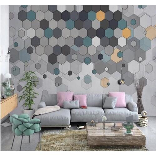 Custom 3d wallpaper murals-Nordic modern minimalist abstract geometric TV background wall paper murals