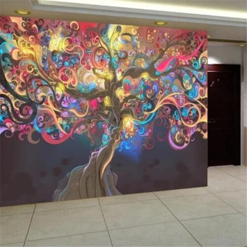 Papel de parede Custom wallpaper 3d murals fortune tree money tree abstract hand-painted TV sofa living room behang wall paper
