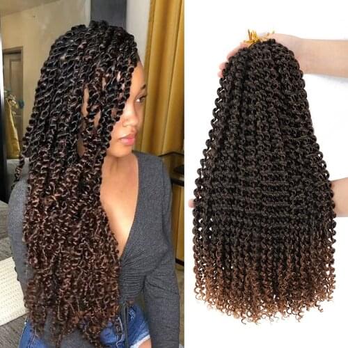 Kong&Li 18Inch Water Wave Passion Twist Hair Synthetic Crochet Braid Braiding Crochet Hair For Women