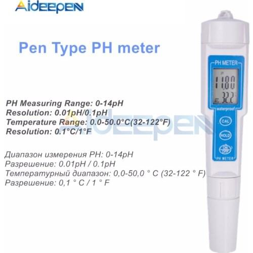 Professional PH Meter Water Quality Tester PH Tester Temperature Tester Pen Water Quality Measurement Tools Waterproof Monitor