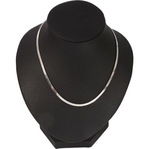 Simple Flat Snake Bone Chain Bare Chain Simple Collar Short Clavicle Blade Chain Jewelry for Men and Women Women Necklace