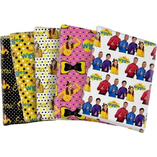 The Wiggle Character Printed Twill Polyester Cotton Fabric for DIY Bag Earring Hair Bow Center Home textiles Materials 50*145cm