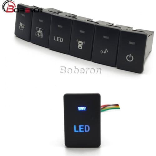 Blue Light LED Light Switch Button with Wire for Toyota Camry Prius Corolla