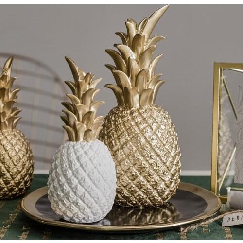 Nordic Modern Home Decor Golden&White Pineapple Creative Wine Cabinet Window Desktop Display Props Home Decoration Accessories