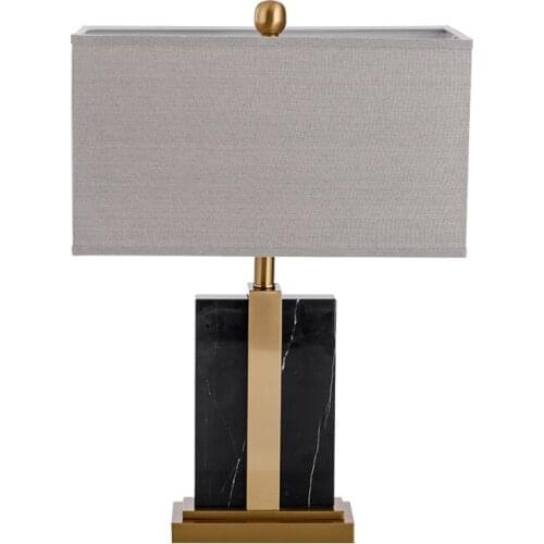 Light luxury modern new Chinese designer hotel lobby club house villa bedroom bedside living room study marble table lamp