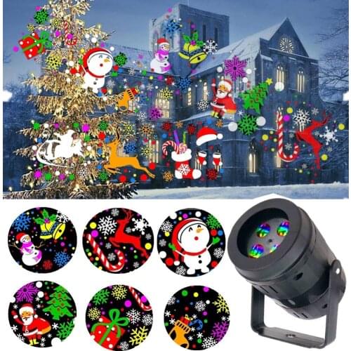 LED Christmas Snowflake Light 20 Patterns LED Laser Projection Pattern Spotlight Night Light Garden Party KTV Bars Decoration