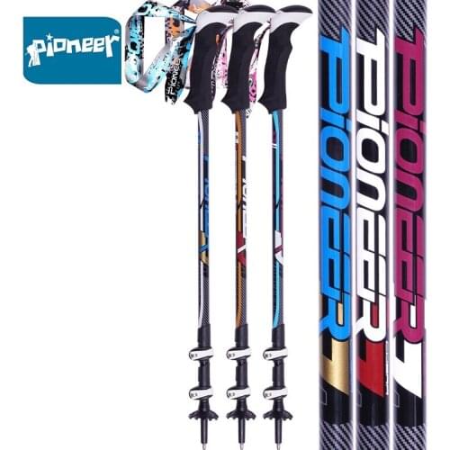 Pioneer Telescopic Adjustable Nordic Quick Lock Walking Sticks Aluminum Climbing Trekking Hiking Poles Outdoor Camping Cane