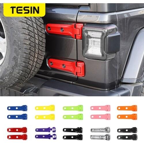TESIN Car Stickers for Jeep Wrangler JL Car Trunk Tailgate Door Hinge Cover ABS Exterior Accessories For Jeep Wrangler JL 2018