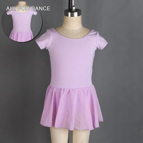 New Arrival Ballet Dance Wear Short Sleeves Skirted Leotard for Girls Practice Bodywear Child Dancing Leotard with 5 Colors