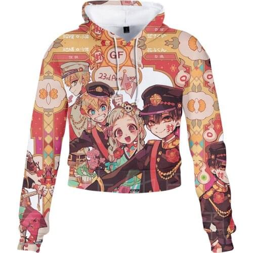 Anime Toilet Bound Hanako kun Cropped Hoodie Boys and Girls Cartoon Print Hoodies Sweatshirt Long Sleeve Cosplay Jacket Clothes
