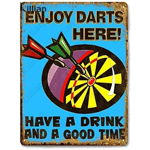 Vintage Metal Plaque Darts Metal Painting Metal Poster Game Room Metal Plate Bar Club Kitchen Farmhouse Wall Metal Decoration
