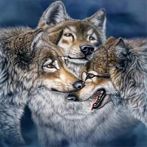 Wolf Moon Animal Pre-Printed 11CT Cross-Stitch Embroidery Complete Kit DMC Threads Needlework Handicraft Handiwork Decor