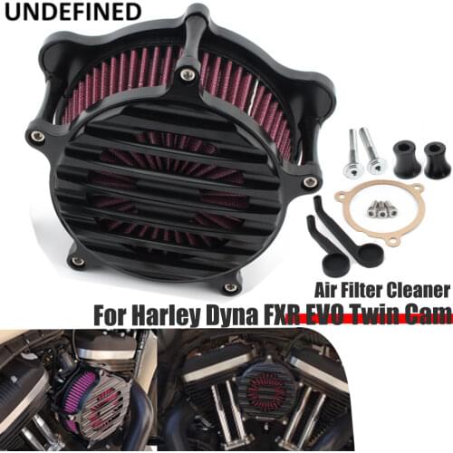 Motorcycle Black Air Filter Intake Cleaner Kits Fence Style For Harley Dyna Twin Cam 99-2017 Touring Electra Road Glide Softail